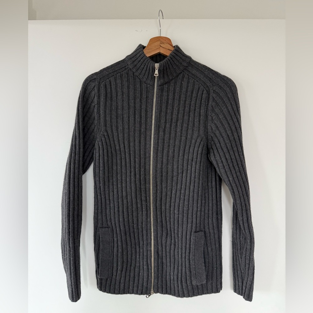 Eleventy Charcoal Zip-Up Sweater
